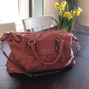 COACH coral satchel purse
